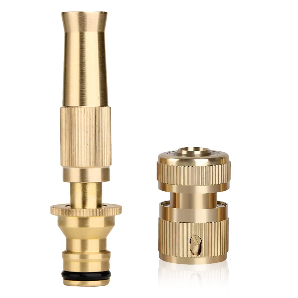 HASTHIP Brass Water Spray Gun Car Wash Nozzle, High Pressure Nozzle Spray Water Gun, Water Jet Hose Nozzles, Suitable for 1/2 HASTHIP Brass Water Spray Gun Car Wash Nozzle, High Pressure Nozzle Spray Water Gun, Water Jet Hose Nozzles, Suitable for 1/2